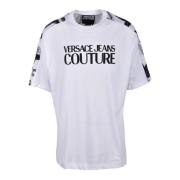 Katoenen T-shirt met Stijlvol Ontwerp Versace Jeans Couture , White , ...