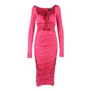 Elegante Damesjurk Acetaat Elastaan Versace Jeans Couture , Pink , Dam...