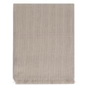 Gestreepte Cashmere Sjaal met Franje Malo , Beige , Unisex