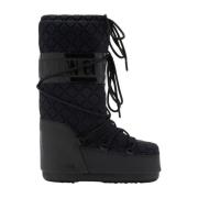 Zwarte Icon Quilt Laarzen Moon Boot , Black , Dames