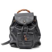 Pre-owned Leather backpacks Gucci Vintage , Black , Dames