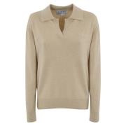 Wol Cashmere Polo Sweater MC2 Saint Barth , Beige , Dames