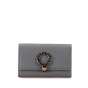 Pre-owned Leather wallets Bvlgari Vintage , Gray , Dames