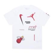 Miami Heat Basketball Tee Statement Shirt Nike , White , Heren