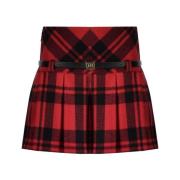 Tartan Geruite Omslag Rok Elisabetta Franchi , Red , Dames