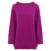 Wollen Trui 3/4 Mouw Opstaande Kraag Liviana Conti , Purple , Dames