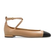 Leren balletflats Eden Strap Stuart Weitzman , Beige , Dames