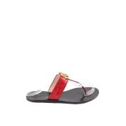 Pre-owned Leather sandals Gucci Vintage , Red , Dames