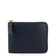 Navy blauw leren portemonnee met rits Comme des Garçons , Blue , Unise...