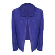 Blauwe Geplooide Stof Vest Issey Miyake , Blue , Dames