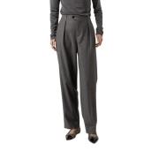 Donkergrijze Melange Klassieke Broek Closed , Gray , Dames