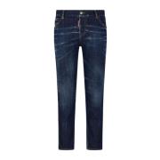 Slim Fit Denim Broek Indigo Blauw Dsquared2 , Blue , Dames