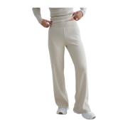 Café Au Lait Ribbed Wool Petite Wide Pants Aim'n , Beige , Dames