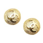 Pre-owned Fabric earrings Chanel Vintage , Yellow , Dames