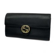 Pre-owned Leather wallets Gucci Vintage , Black , Dames