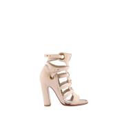 Pre-owned Leather heels Salvatore Ferragamo Pre-owned , Beige , Dames