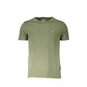 Groen Katoen Logo T-Shirt Aeronautica Militare , Green , Heren