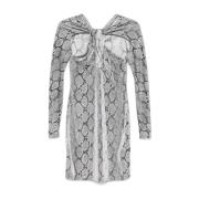 Jurk met Slangenprint en Uitsnijdingen Coperni , Gray , Dames