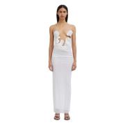 Witte Maxi Jurk met Golfuitsnijding Christopher Esber , White , Dames