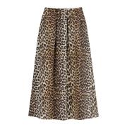 Leopard Print Maxi Skirt Ganni , Brown , Dames