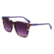 Paarse Acetaat Zonnebril met Filter 3 Longchamp , Purple , Dames