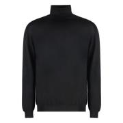 Luxe Cashmere Silk Turtleneck Sweater Malo , Black , Heren