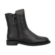 Platte enkellaarsjes met rits Alma EN Pena , Black , Dames