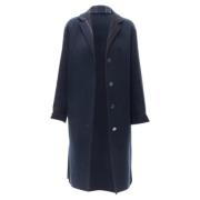 Pre-owned Wool outerwear Hermès Vintage , Blue , Dames