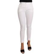 Elegante Witte Slim Fit Pantalon Dolce & Gabbana , White , Dames