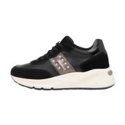 Zwarte Vetersneaker met Stijlvol Ontwerp Nerogiardini , Black , Dames