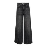 Wide Leg Wave Jeans Zwart Co'Couture , Black , Dames