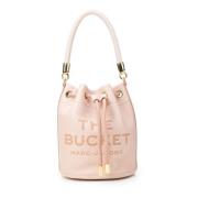 Leren Bucket Tas met Tekst Slogan Marc Jacobs , Pink , Dames