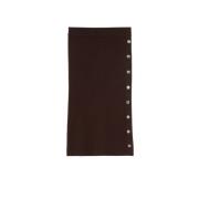 Donkerbruine Geribbelde Gebreide Midirok Pinko , Brown , Dames