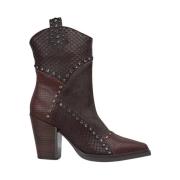 Enkellaarzen met studs en details Alma EN Pena , Brown , Dames