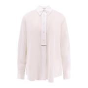 Katoenen overhemd met Monili-detail Brunello Cucinelli , White , Dames