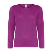 Vrouwelijke O-Neck Pullover Blouse Dewberry Skovhuus , Purple , Dames