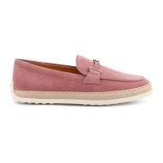 Suède Loafer met Metalen Detail Tod's , Pink , Dames