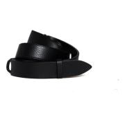 Zwarte gehamerde leren riem Orciani , Black , Heren