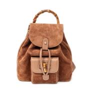 Pre-owned Leather backpacks Gucci Vintage , Brown , Dames