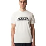 Logo Print Katoenen T-shirt Balr. , White , Heren