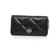 Zwarte ritssluiting continentale portemonnee Tory Burch , Black , Dame...