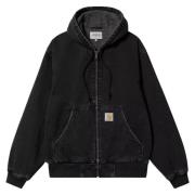 OG Actieve Jas Zwart Stone Washed Carhartt Wip , Gray , Heren