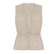 Openwork Vest in Bark Beige Skovhuus , Beige , Dames