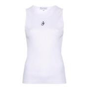 Geborduurde Ankerlogo Mouwloze Top JW Anderson , White , Dames