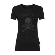 Stijlvol Grafisch T-shirt Philipp Plein , Black , Dames