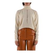 Wollen Trui met Lange Mouwen en Hoge Hals Patrizia Pepe , Beige , Dame...