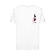 B-Hugs Crewneck T-shirt met Bugs Bunny Family First , White , Heren