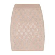 Zwarte Leren Mini Rok Philipp Plein , Beige , Dames