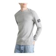 Monogram Crew Neck Heren Trui Calvin Klein Jeans , Gray , Heren