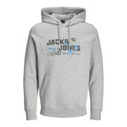 Outdoor Hoodie met Stijlvolle Details Jack & Jones , Gray , Heren